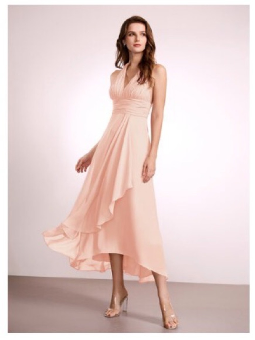 JJ’s House Pearl Pink Eneye Halter Chiffon